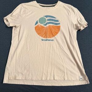 Smartwool Women's Tee in Cream with Black Logo